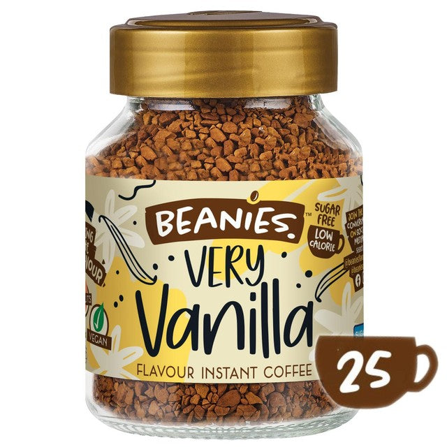 Beanies Very Vanilla flavour instant coffee 50g - British product