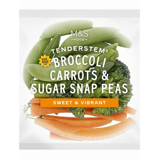 M&S Tenderstem broccoli, carrot and sugar snap peas vegetable mix 80g, imported from the UK