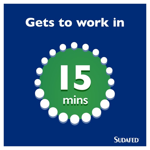 Sudafed Mucus Relief Triple Action Cold & Flu Tablets 16 tablets (British brand)