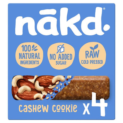 Nakd Cashew Cookie Frukt- og nøttebarer Multipakning 4 x 35 g
