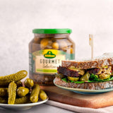 Kuhne gourmet gherkins with herbs 530g, UK version
