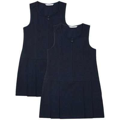 M&S Girls Crease Resistant School Pinafores Navy Pinafore 11-12 Years