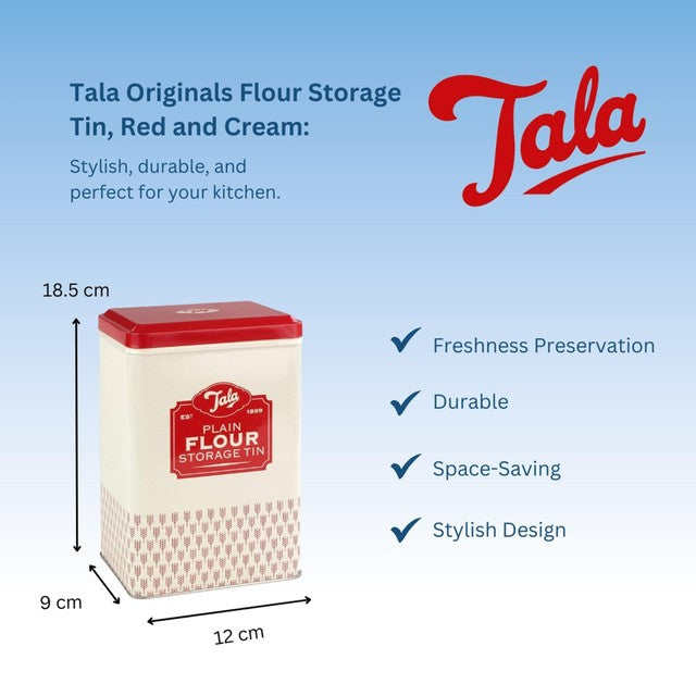 Tala Plain Flour Storage Tin 18.7 x 8.5 x 12 cm (British brand)