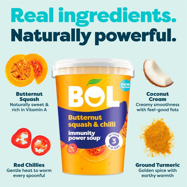BOL butternut squash and chilli soup 600g - British product