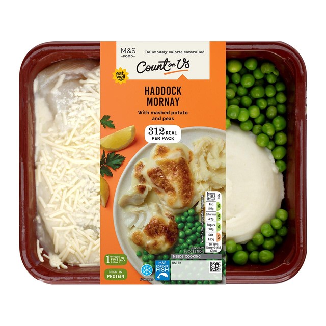 M&S Haddock Mornay ready meal 380g, imported from the UK