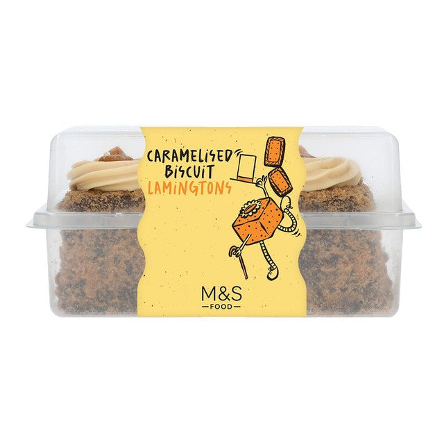 M&S Caramelised Biscuit Lamingtons 242g, imported from the UK