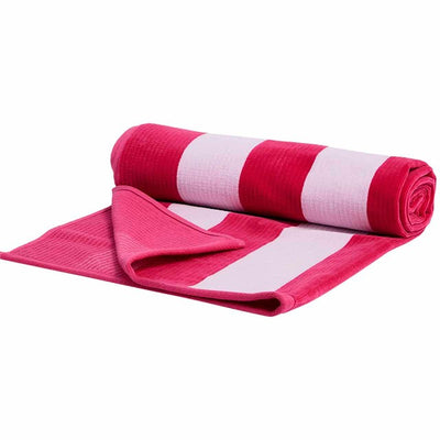 M&S M&S Sand Resist Stripe Beach Towel Raspberry Cotton Beach Towel 152cm x 79cm- Buy online at McGrocer