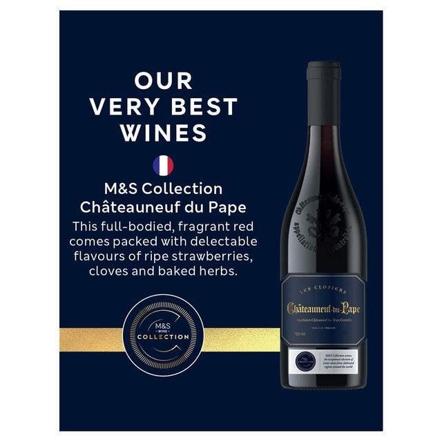 M&S Châteauneuf-du-Pape Les Closiers red wine 75cl, imported from the UK