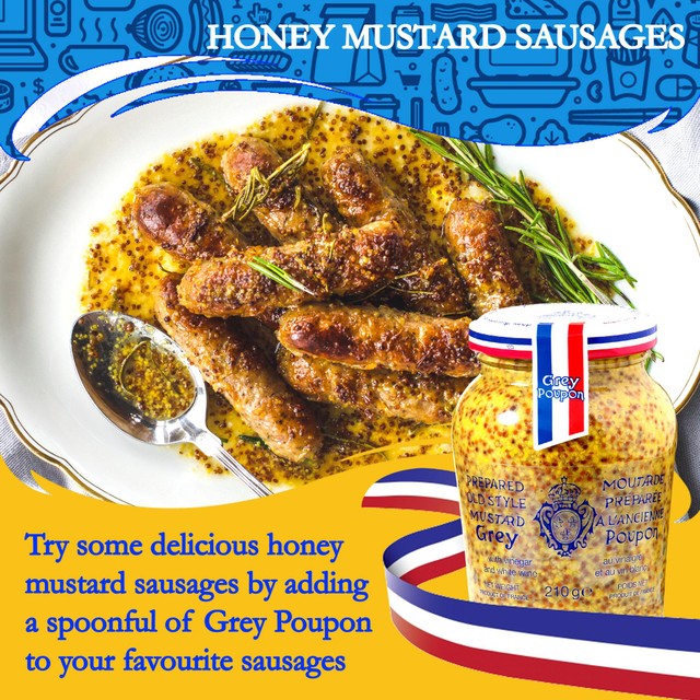 Grey Poupon whole grain mustard with white wine 210g, UK version