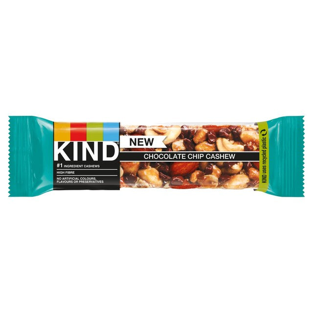 Kind chocolate chip cashew snack bar 40g bar, UK version