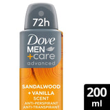 Dove Men+Care Advanced Sandalwood Vanilla Antiperspirant Spray 200ml - British product