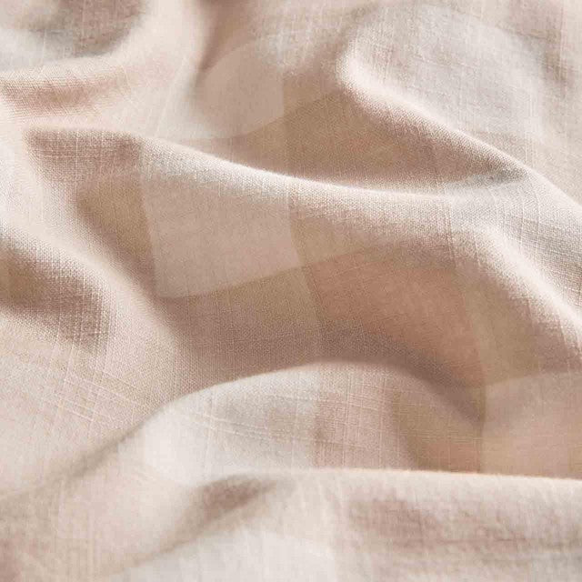 M&S pure cotton gingham bedding set natural double, imported from the UK