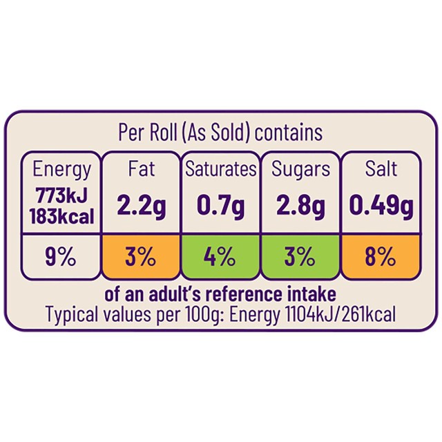 Ocado white deli rolls 4 pack, imported from the UK