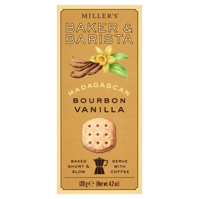 M&S MILLER'S Baker & Barista Madagascan Bourbon Vanilla Shortbread Biscuits 120g- Buy online at McGrocer