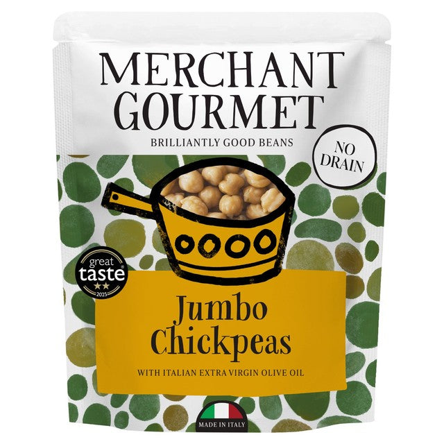 Merchant Gourmet jumbo chickpeas 240g, imported from the UK