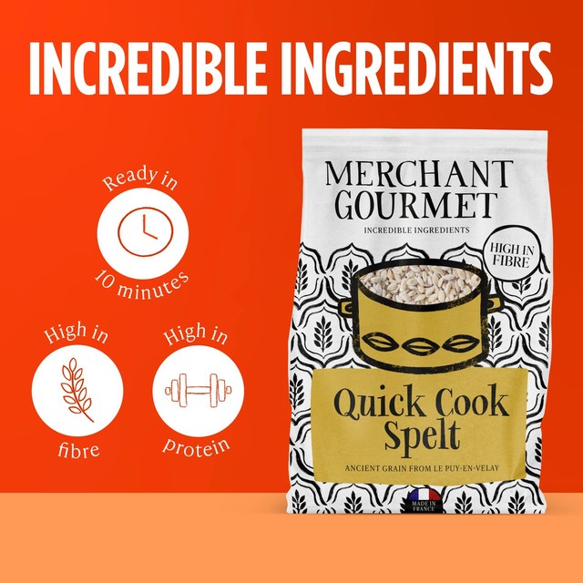 Merchant Gourmet dried French spelt grain 300g, imported from the UK