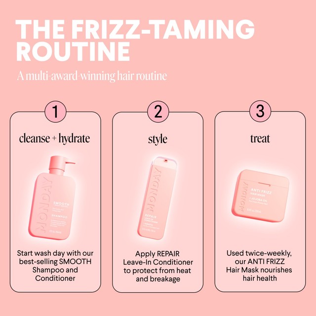 Monday shampoo for curly and frizzy hair 350ml, imported from the UK