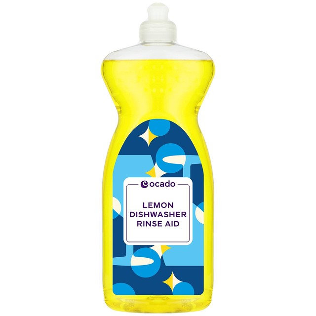 Ocado lemon dishwasher rinse aid 1L, imported from the UK