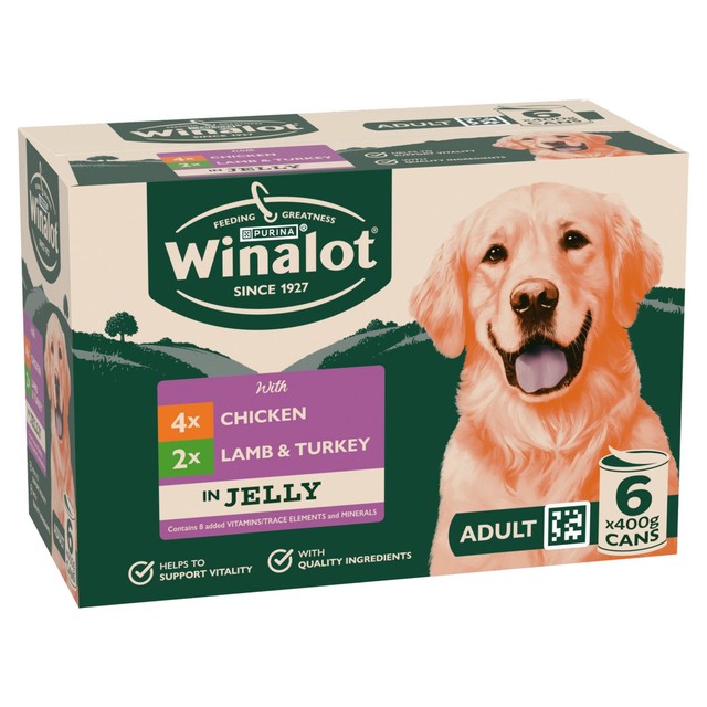 Winalot wet dog food mixed meat in jelly 400g (British brand)
