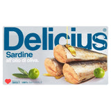 Delicius sardines in olive oil 120g can - British product