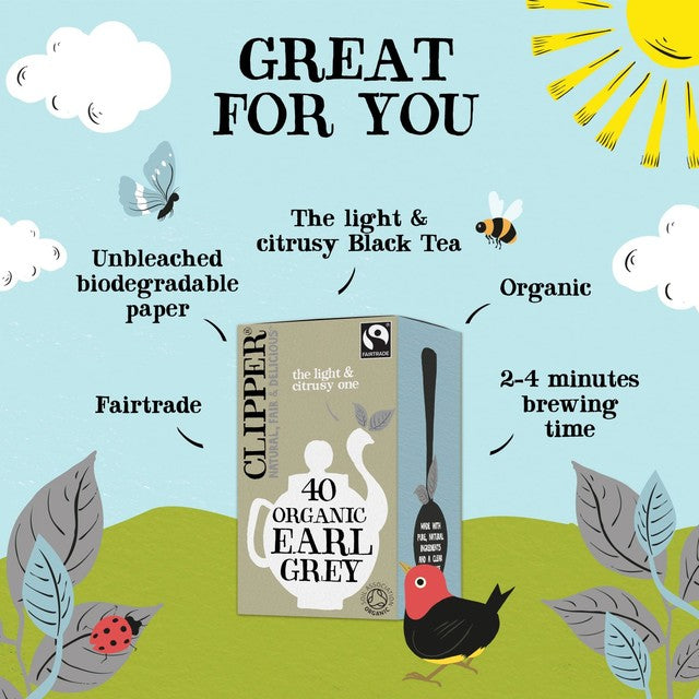 Clipper Earl Grey tea bags 40 bags - British product