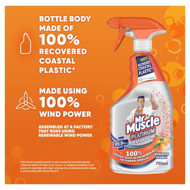 Mr Muscle bathroom cleaning spray mandarin 750ml, imported from the UK