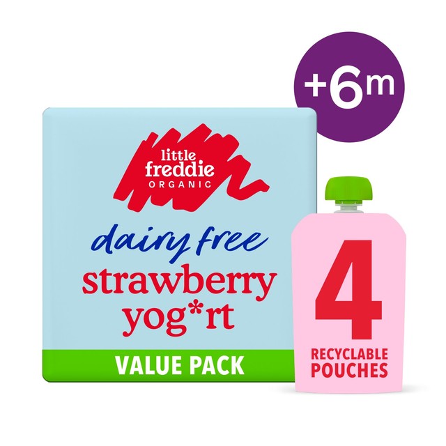 Little Freddie Dairy Free Strawberry Yoghurt Baby Pouch Multipack 6+ Months