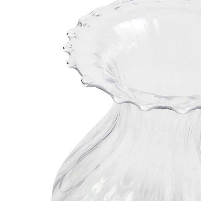 M&S fluted glass bouquet vase clear one size, imported from the UK