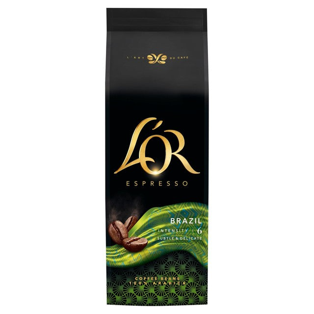 L'OR Brazil coffee beans intensity 6 500g, UK version