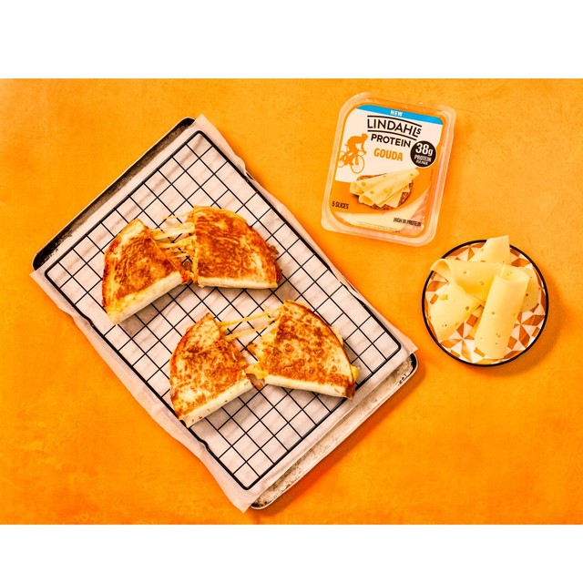 Lindahls Protein Gouda cheese slices 125g, UK version