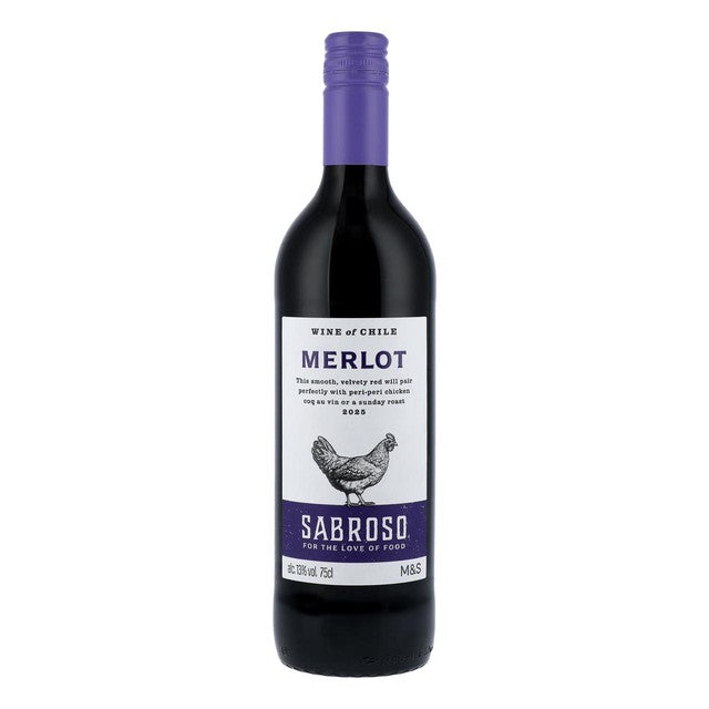 M&S Merlot red wine 75cl, imported from the UK