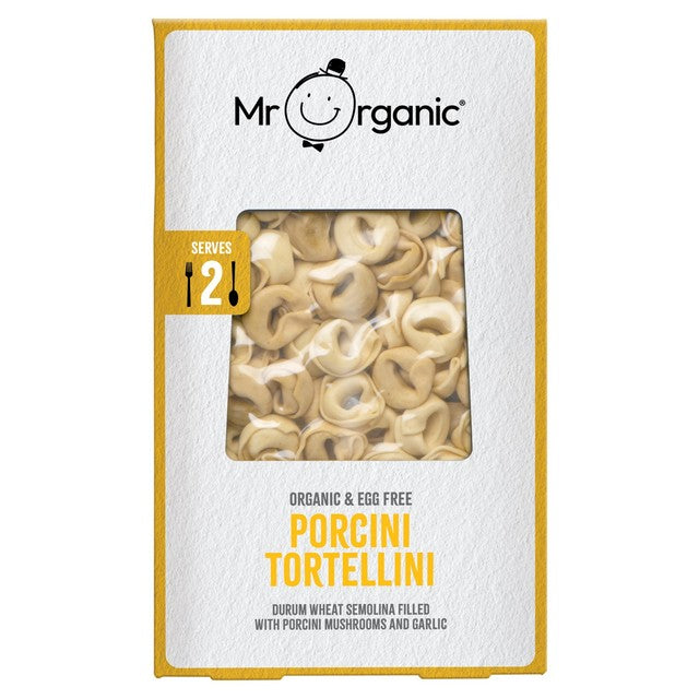 Mr Organic porcini mushroom tortellini 250g, imported from the UK