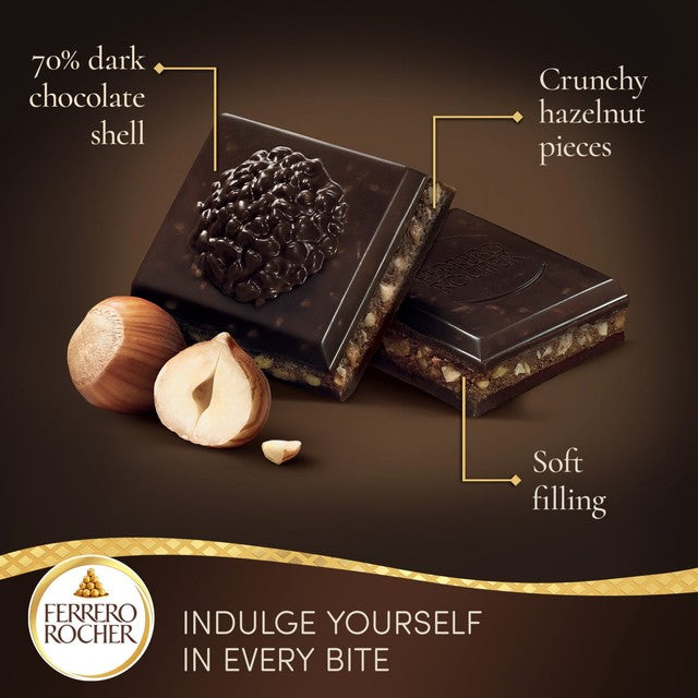 Ferrero Rocher 70% dark chocolate bar with hazelnuts 90g - British product
