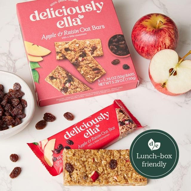 Deliciously Ella apple raisin cinnamon oat bar 150g multipack - British product