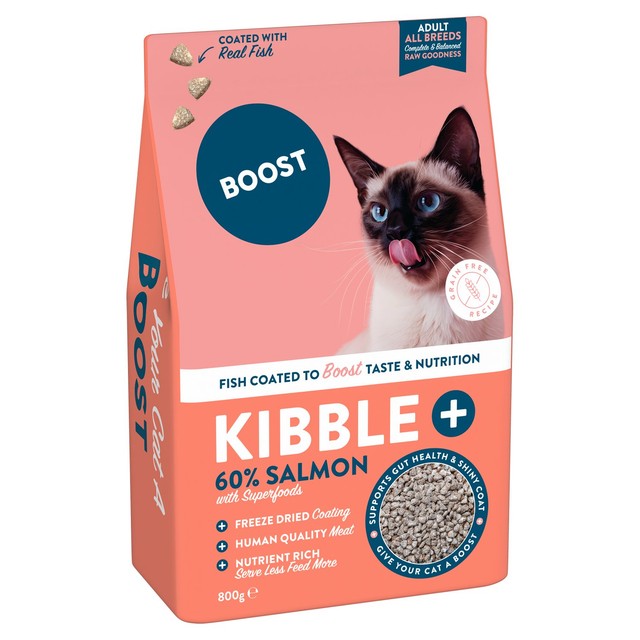 Boost Pet freeze dried coated salmon cat food 800g - British product