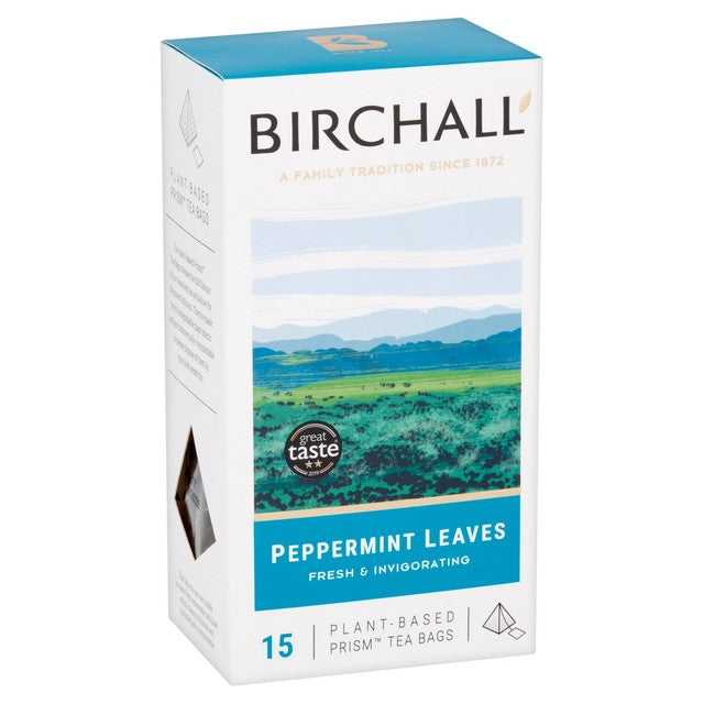 Birchall peppermint leaves tea bags 15 per pack - British product