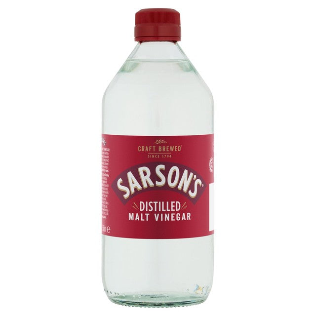 Sarson's distilled malt vinegar in glass bottle (British brand)