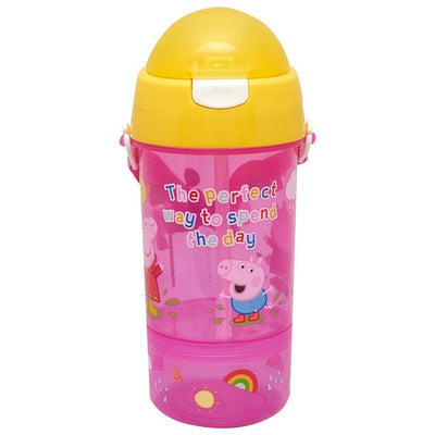 Peppa Pig Perfect Day Sip and Snack Bottle 400ml Kids Water Bottle