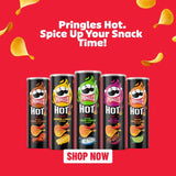 Pringles Hot Smoky BBQ Ribs sharing crisps 160g, imported from the UK