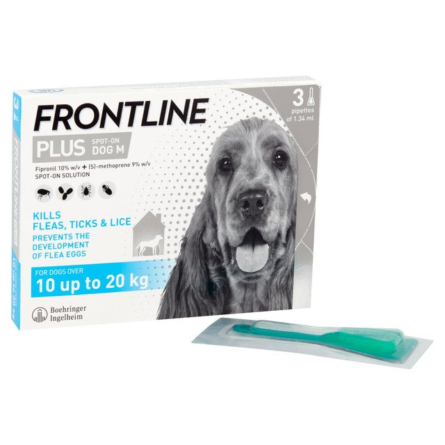 Frontline Plus flea and tick treatment for medium dogs 10-20kg - British product