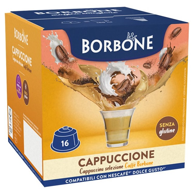 Caffe Borbone cappuccino coffee capsules 16 pack - British product