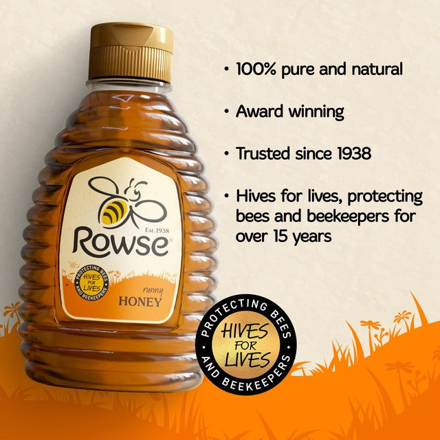 Rowse Original Squeezy Honey 250g, imported from the UK
