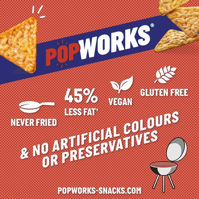 Popworks Sweet BBQ popped crisps 85g, imported from the UK