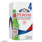 Peroni gluten free lager 4 x 330ml bottles, imported from the UK