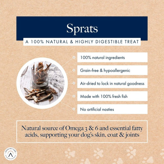 Hollings Sprats dog treats 100g, UK version