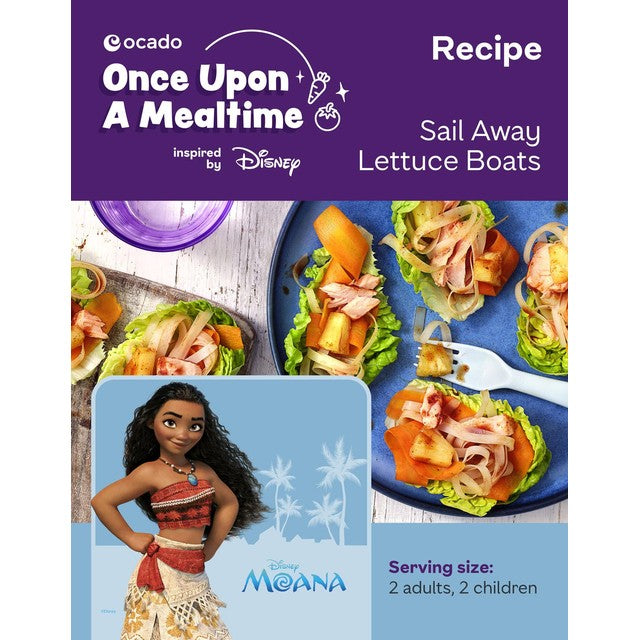 Ocado Disney Moana salmon stir fry recipe card - British product