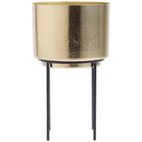 M&S medium textured gold planter with stand, imported from the UK