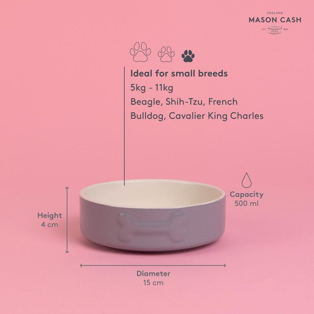 Mason Cash Grey Dog Bowl 15cm, imported from the UK