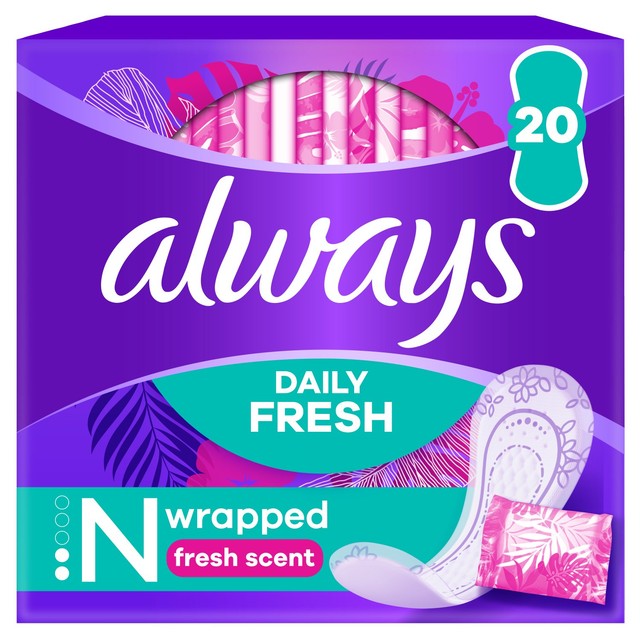Always panty liners dailies scented 20 pack - British product