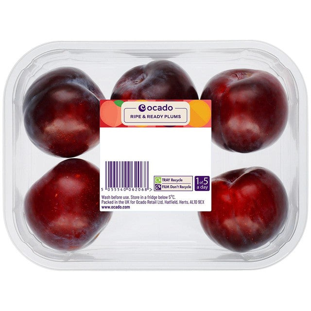 Ocado Ripe & Ready plums 5 per pack, imported from the UK